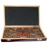 30 pièces - 7 jeux de 2 tarauds HSS DIN352 + 7 filières HSS M3 à M12 + 1 tourne à gauche N°1,5 + 1 porte-filière 25,4 + 7 forets HSS FURIUS revêtus Fusio TECHNIC 