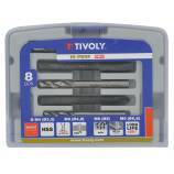 8 pieces - 4 DIN352 M4 to M8 STEAM GUN HSS taps + 4 buffed cut extra-short split point HSS drill bits 
