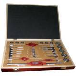 37 pièces - 11 jeux de 2 tarauds HSS DIN352 + 11 filières M3 à M20 Tournes à gauche N°1-3 Porte-filières 25,4-38,1 TECHNIC 