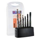 12 pièces - 6 tarauds HSS Multi-applications GUN ISO529 M3 à M10 + 6 forets TBX HSSE5% cobalt revêtus Blade TECHNIC 