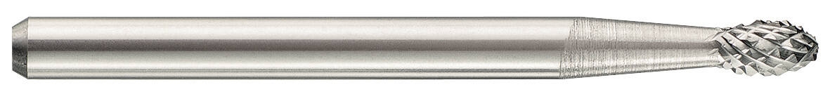 10322110300-Carbide rotary burr (mini) Oval -TivolyNorm -Rounded Normal teeth Chip-breaker D shape (Unit packaging) # / Ø: 3 / d2: 3 / L: 38