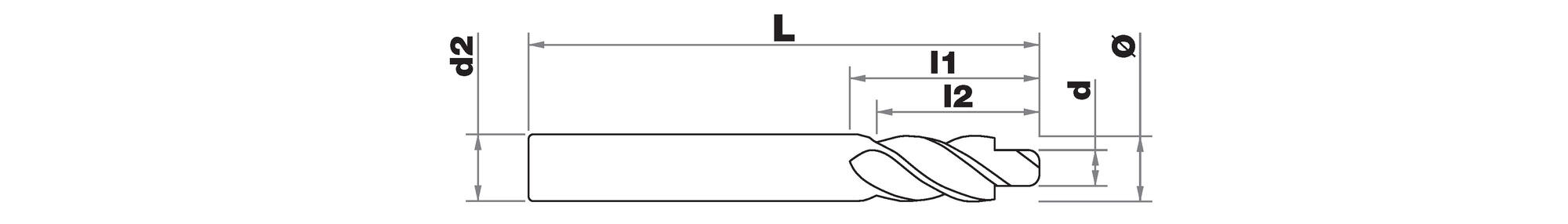 Fraise à lamer 180° HSS-E5 (cobalt 5%) -DIN373 -Queue cylindrique